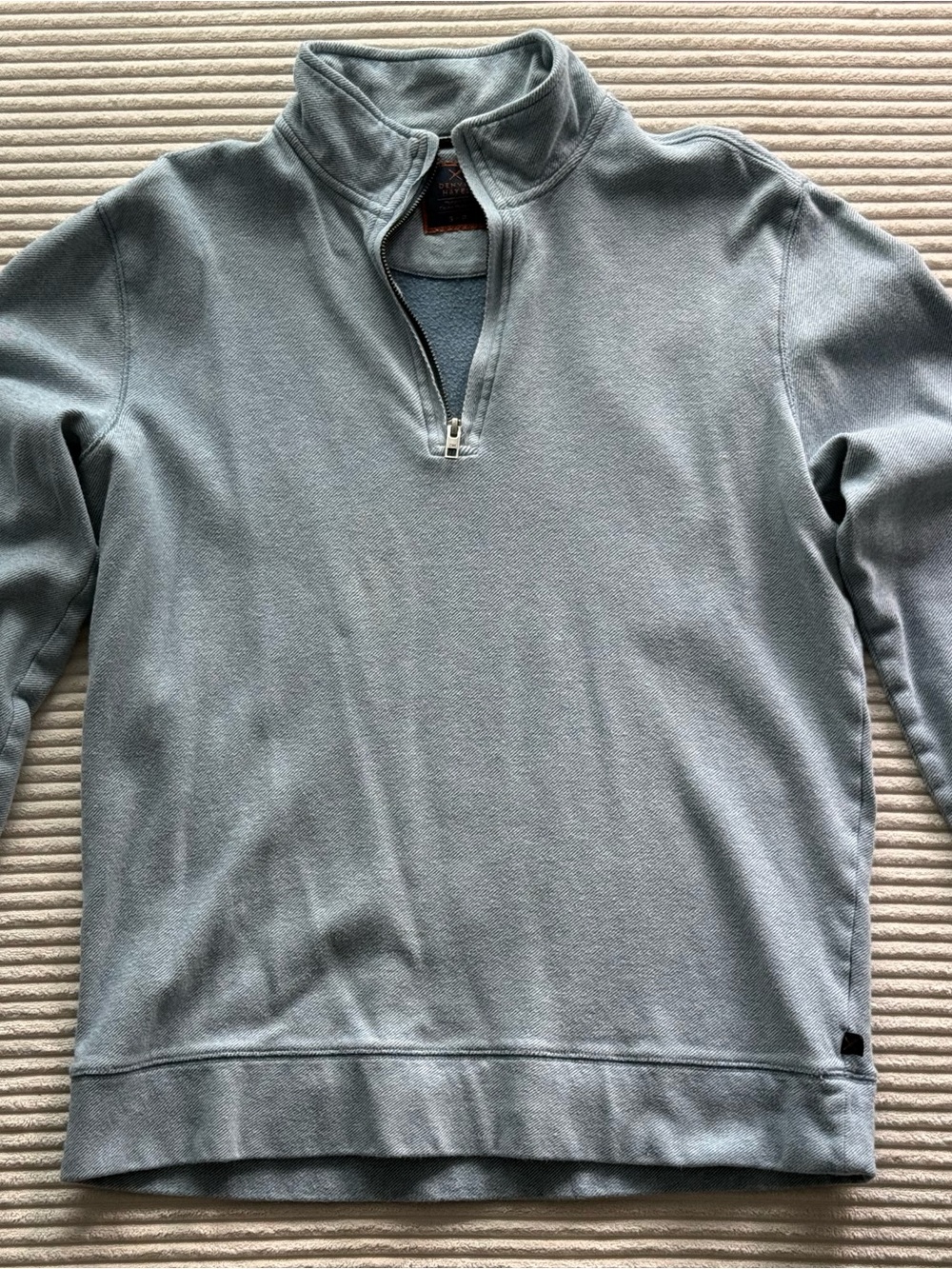 Men's Denver Hayes Light Blue Quarter-Zip Sweater